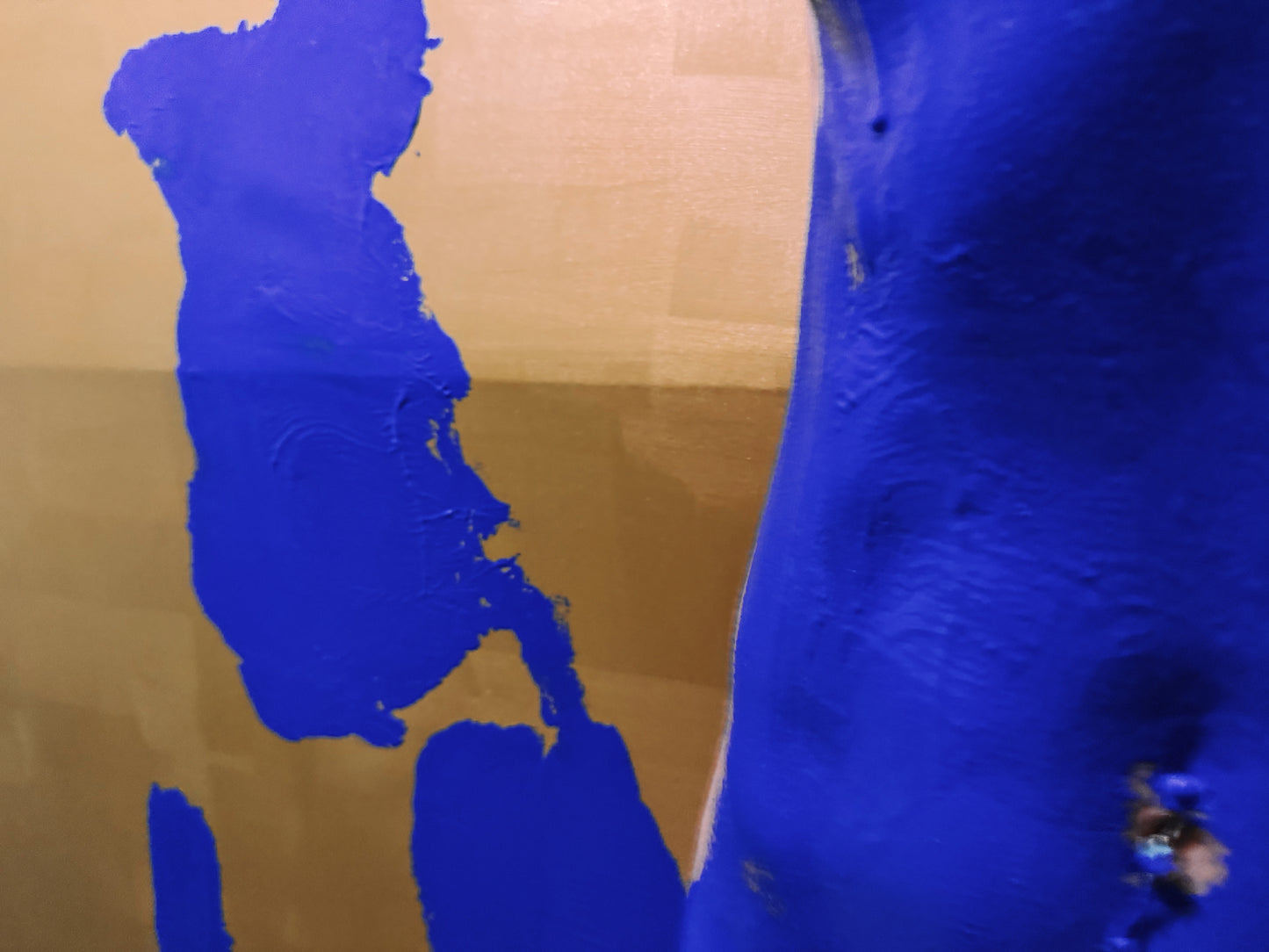 Anthropometry in Blue | Presence Study I | Metallic Gold Canvas 200x200cm - Yves Klein Inspired Original Modern Art