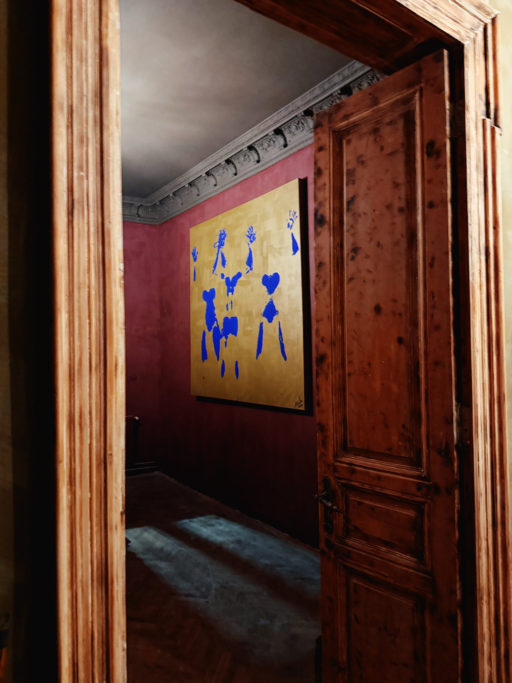Anthropometry in Blue | Presence Study I | Metallic Gold Canvas 200x200cm - Yves Klein Inspired Original Modern Art 332
