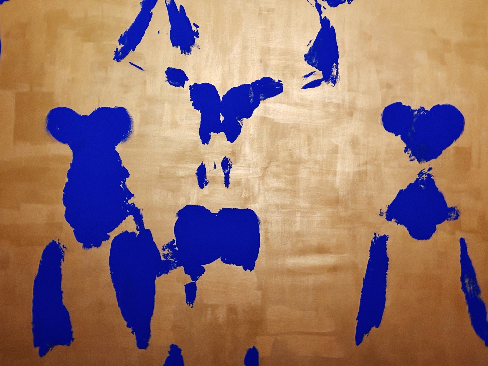 Anthropometry in Blue | Presence Study I | Metallic Gold Canvas 200x200cm - Yves Klein Inspired Original Modern Art 45