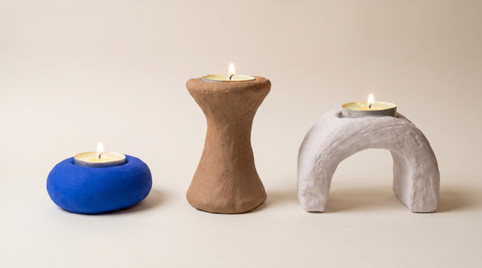 The ARHETIP Trilogy Set | Sculptural Handcrafted Tealight Holders | Nouvelle Bohème