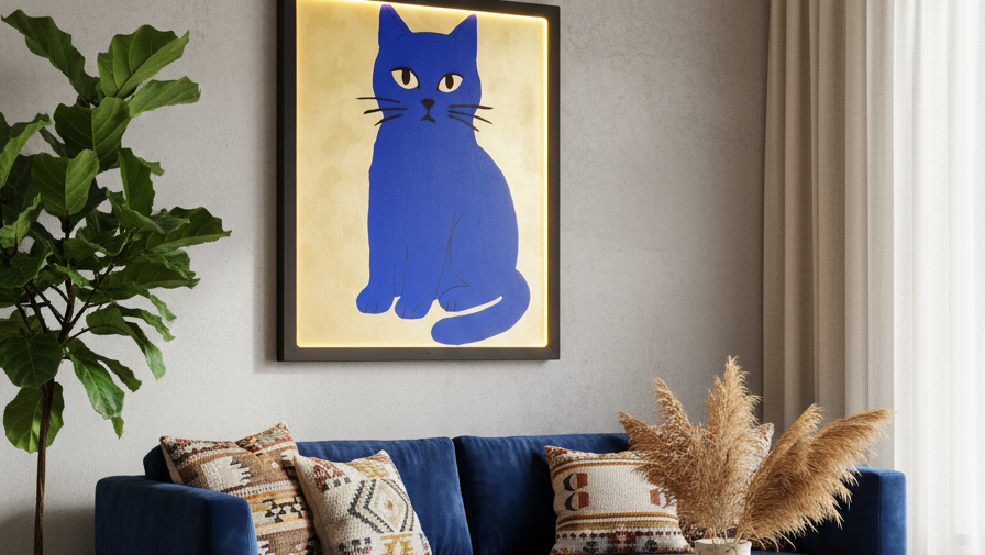 Yves Klein's Cat in elegant interior setting